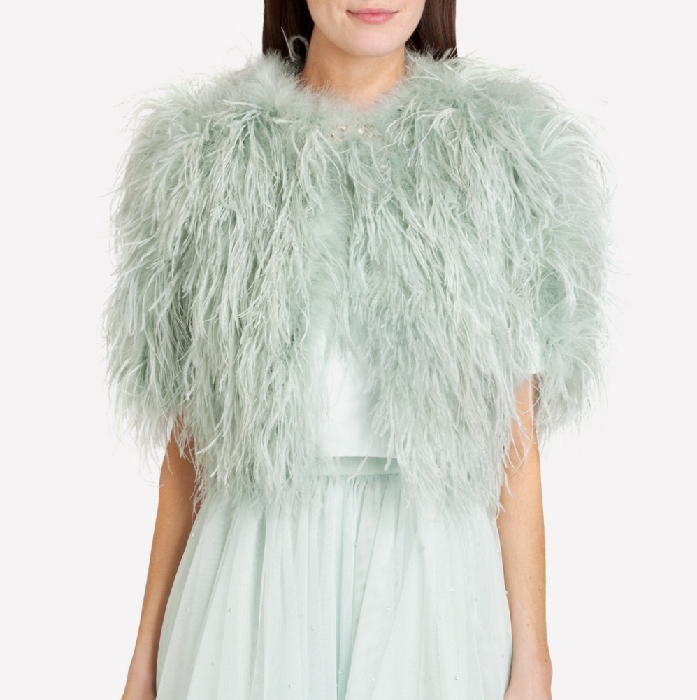 ISO Ted Baker Dalina feather cropped jacket